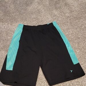Old Navy Men's Black and Teal Sports Shorts